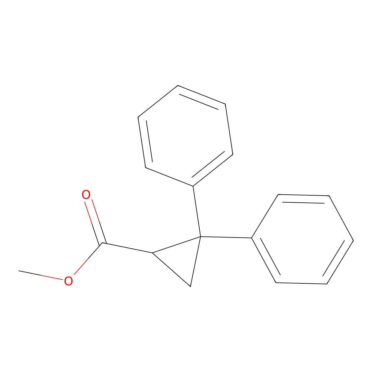 Methyl 2,2-diphenylcyclopropanecarboxylate molecular structure, CAS 19179-60-3