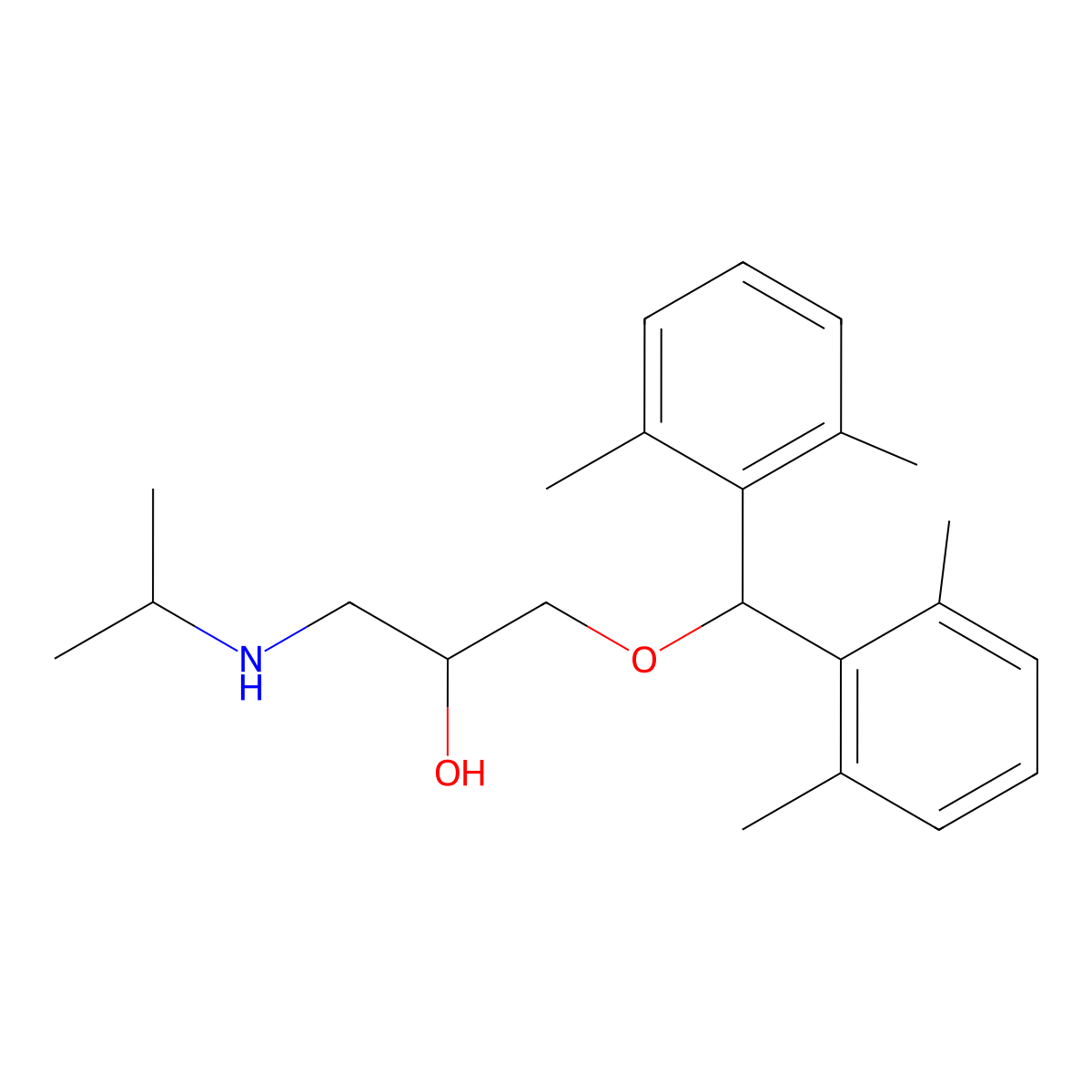 Xipranolol molecular structure, CAS 19179-78-3