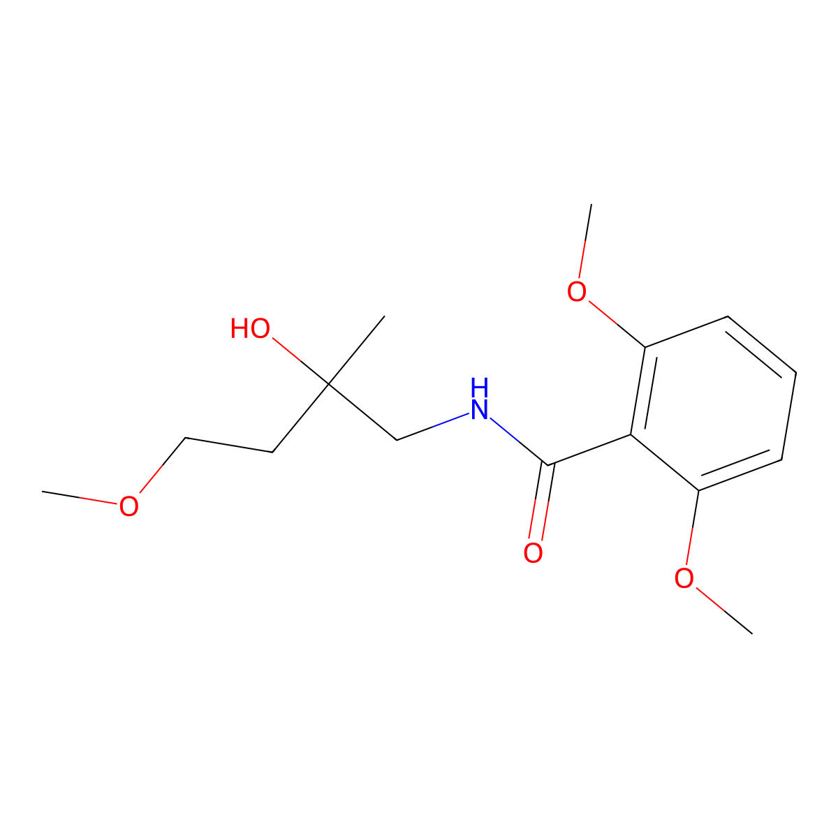 N-(2-Hydroxy-4-methoxy-2-methylbutyl)-2,6-dimethoxybenzamide molecular structure, CAS 1917905-71-5
