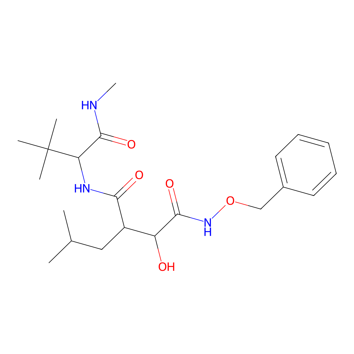 Butanediamide, N4-[(1S)-2,2-dimethyl-1-[(methylamino)carbonyl]propyl]-2-hydroxy-3-(2-methylpropyl)-N1-(phenylmethoxy)-, (2S,3R)-(9CI) molecular structure, CAS 191792-14-0