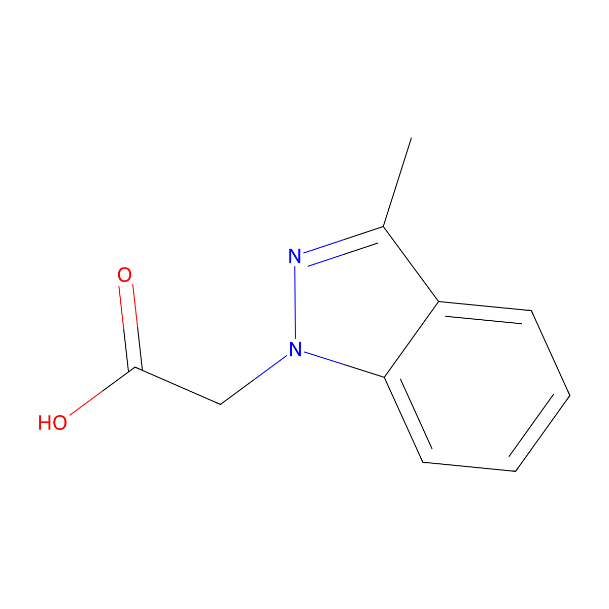 (3-methyl-1H-indazol-1-yl)acetic acid molecular structure, CAS 191795-48-9