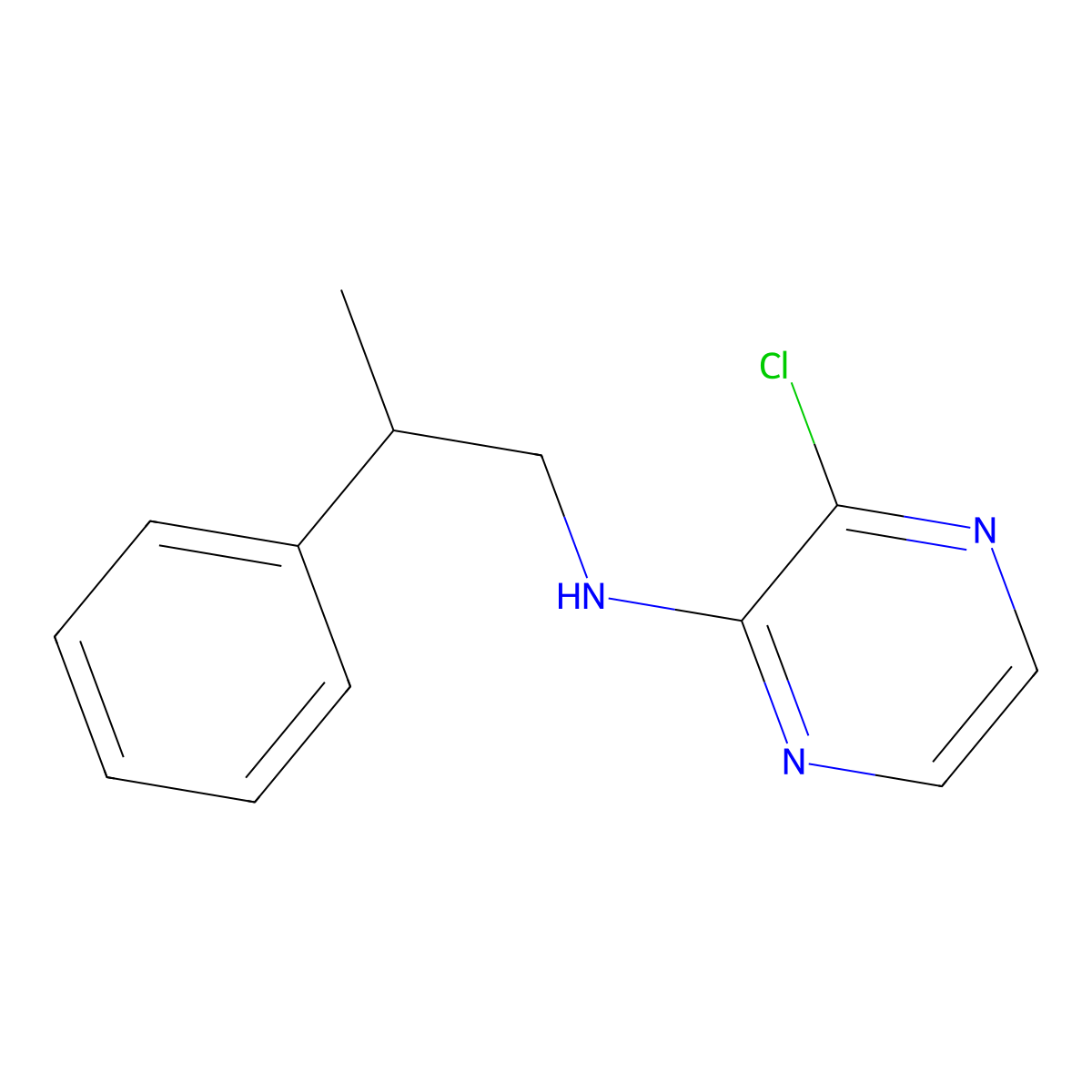 3-chloro-N-(2-phenylpropyl)pyrazin-2-amine molecular structure, CAS 1917967-95-3