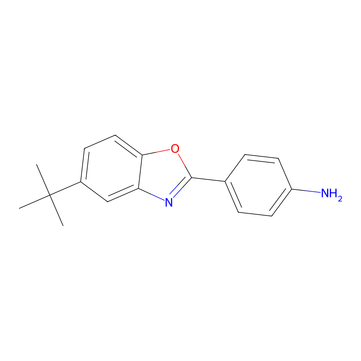 4-(5-Tert-butyl-1,3-benzoxazol-2-yl)aniline molecular structure, CAS 191799-83-4