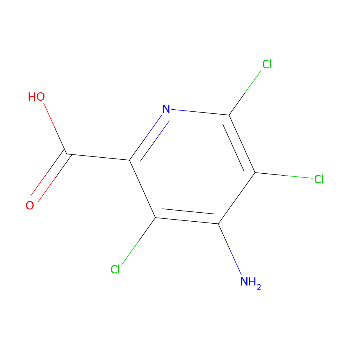 Picloram molecular structure, CAS 1918-02-1
