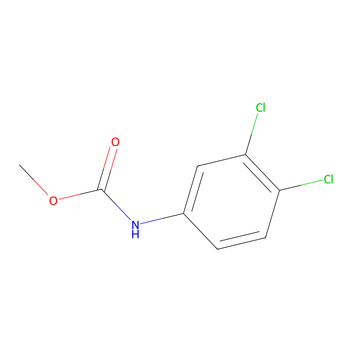 methyl N-(3,4-dichlorophenyl)carbamate molecular structure, CAS 1918-18-9