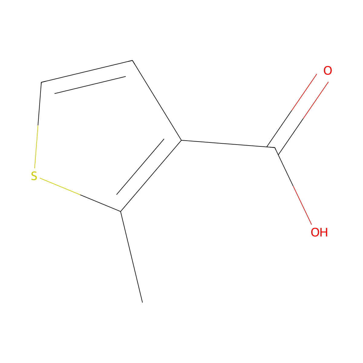 2-Methylthiophene-3-carboxylic acid molecular structure, CAS 1918-78-1