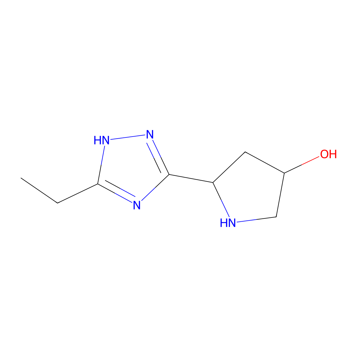 (3R,5S)-5-(5-ethyl-1H-1,2,4-triazol-3-yl)pyrrolidin-3-ol molecular structure, CAS 1918036-50-6