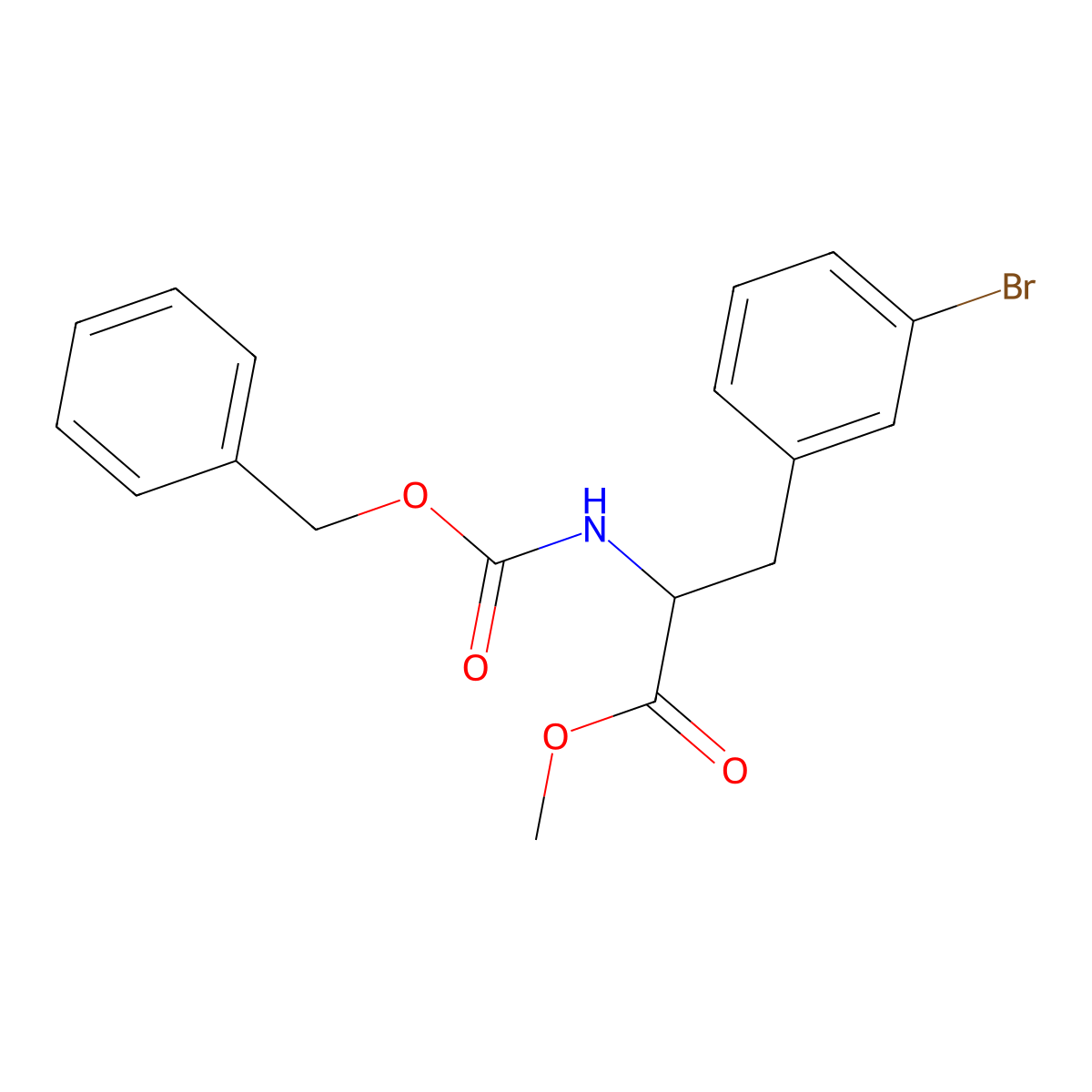 Methyl 2-{[(benzyloxy)carbonyl]amino}-3-(3-bromophenyl)propanoate molecular structure, CAS 1918118-04-3