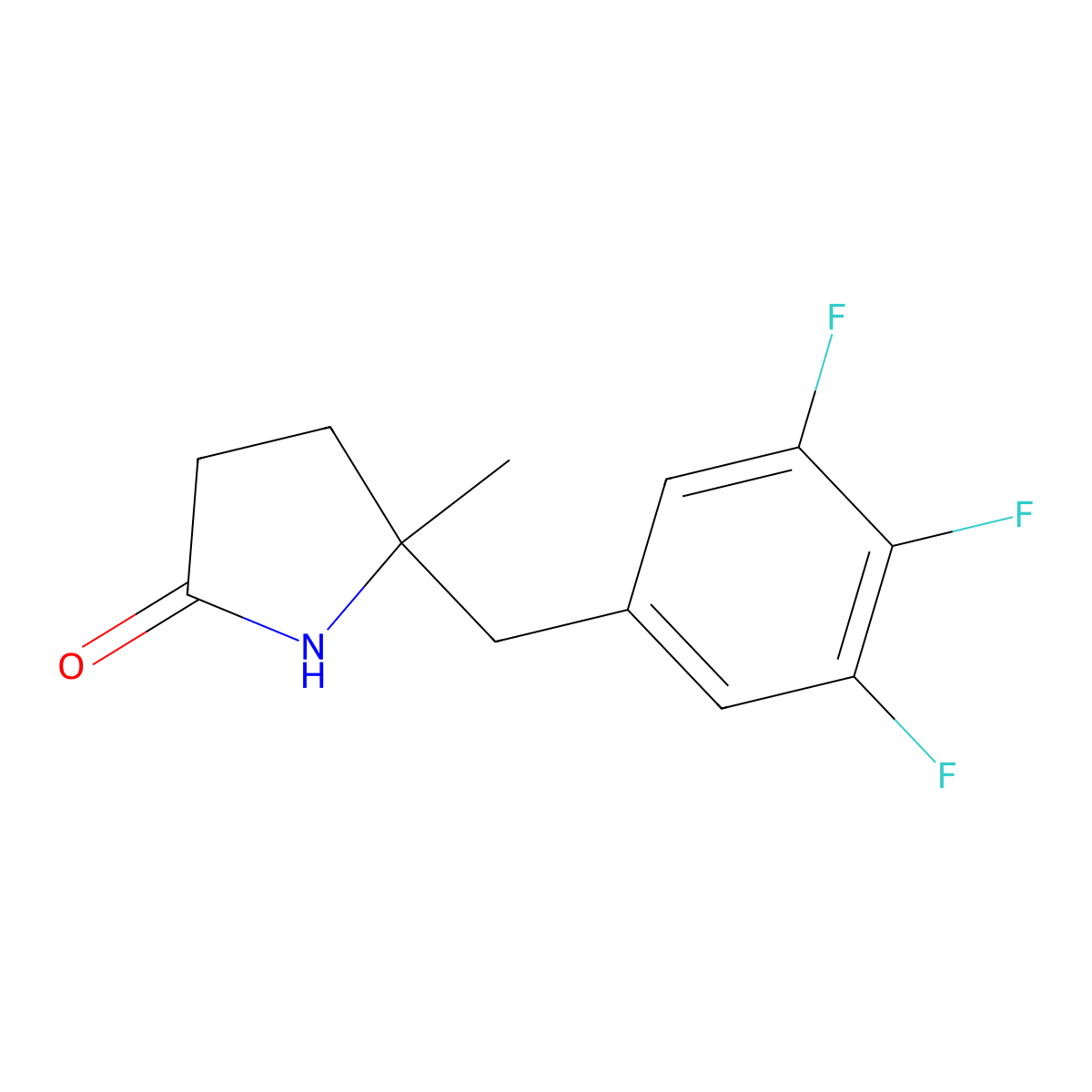 5-Methyl-5-[(3,4,5-trifluorophenyl)methyl]pyrrolidin-2-one molecular structure, CAS 1918140-90-5