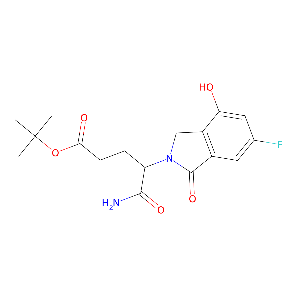 tert-Butyl (S)-5-Amino-4-(6-fluoro-4-hydroxy-1-oxo-2-isoindolinyl)-5-oxopentanoate molecular structure, CAS 1918172-30-1