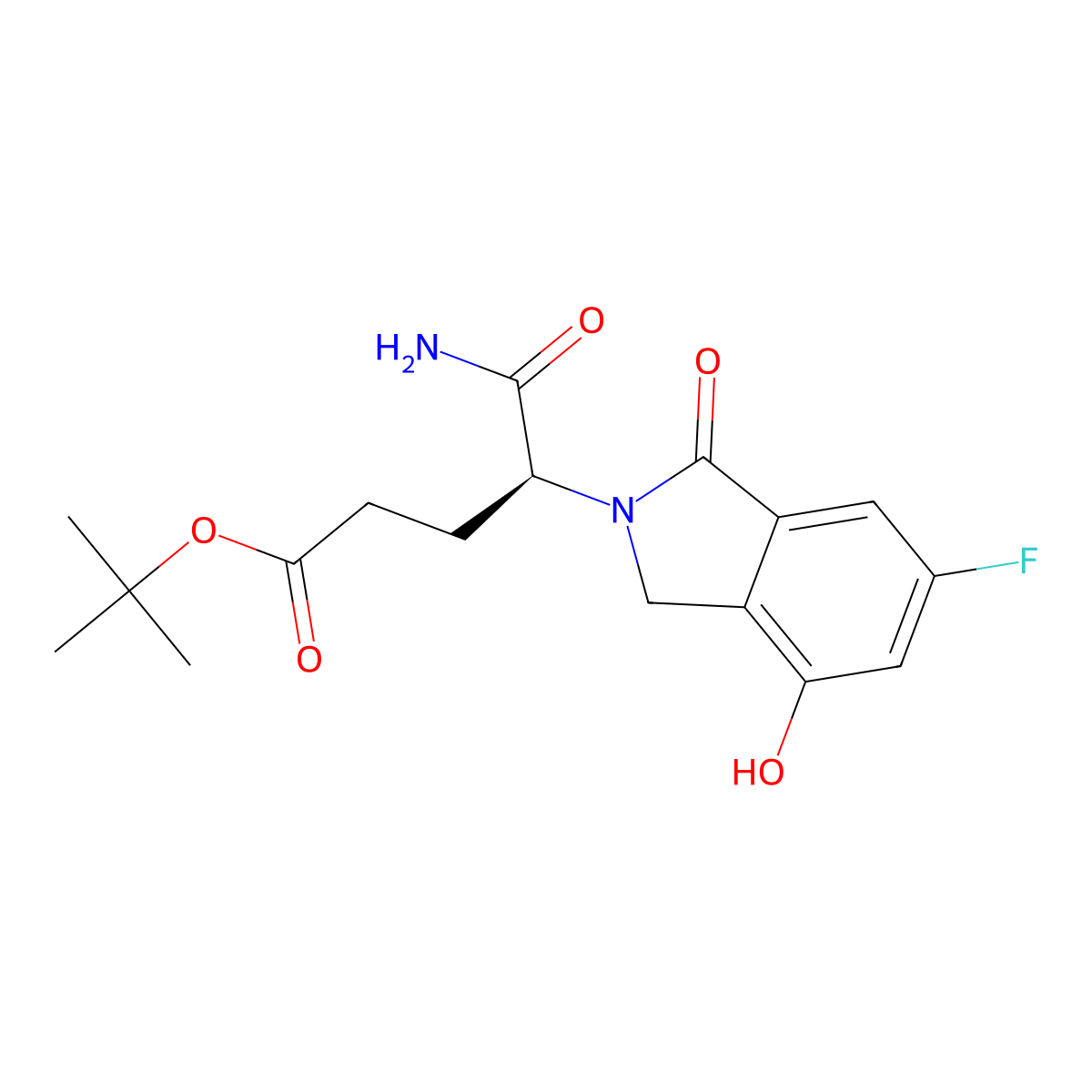 tert-Butyl (S)-5-Amino-4-(6-fluoro-4-hydroxy-1-oxo-2-isoindolinyl)-5-oxopentanoate molecular structure, CAS 1918172-30-1