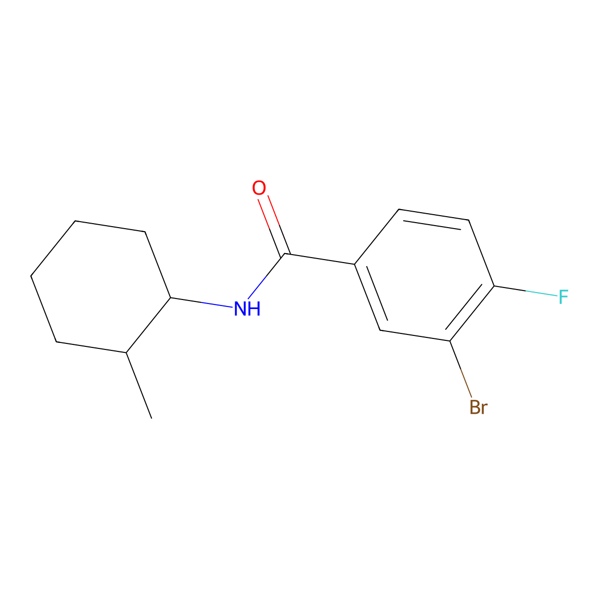 3-Bromo-4-fluoro-N-(2-methylcyclohexyl)benzamide molecular structure, CAS 1918287-33-8