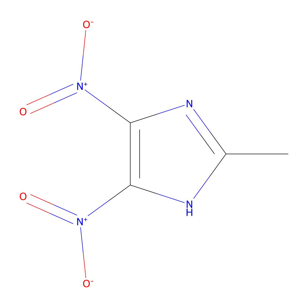 2-methyl-4,5-dinitro-1H-imidazole molecular structure, CAS 19183-16-5