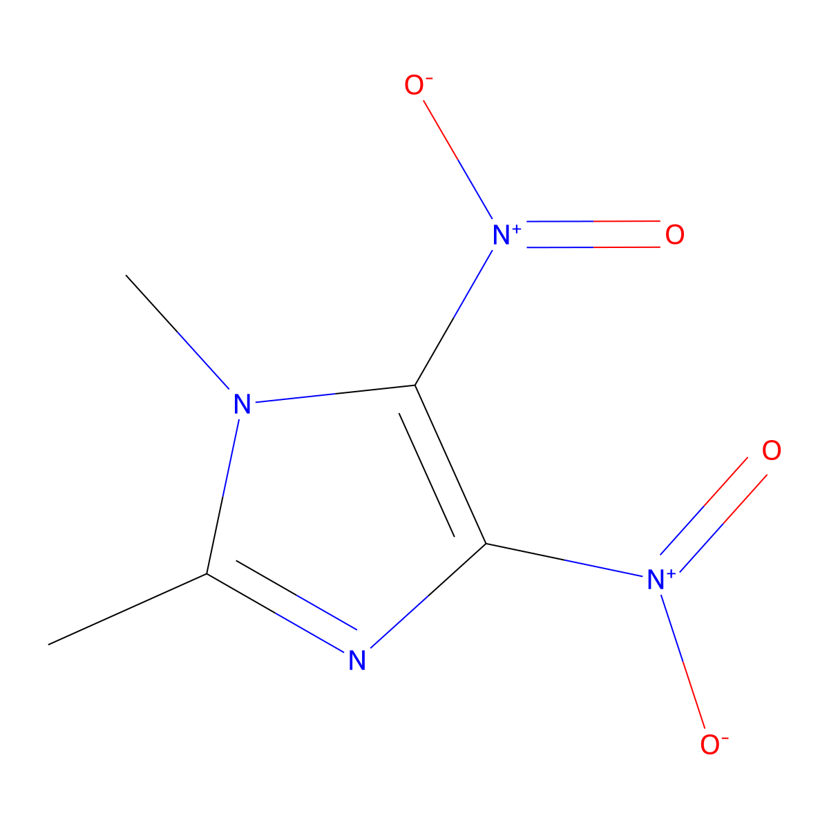 1,2-Dimethyl-4,5-dinitroimidazole molecular structure, CAS 19183-17-6
