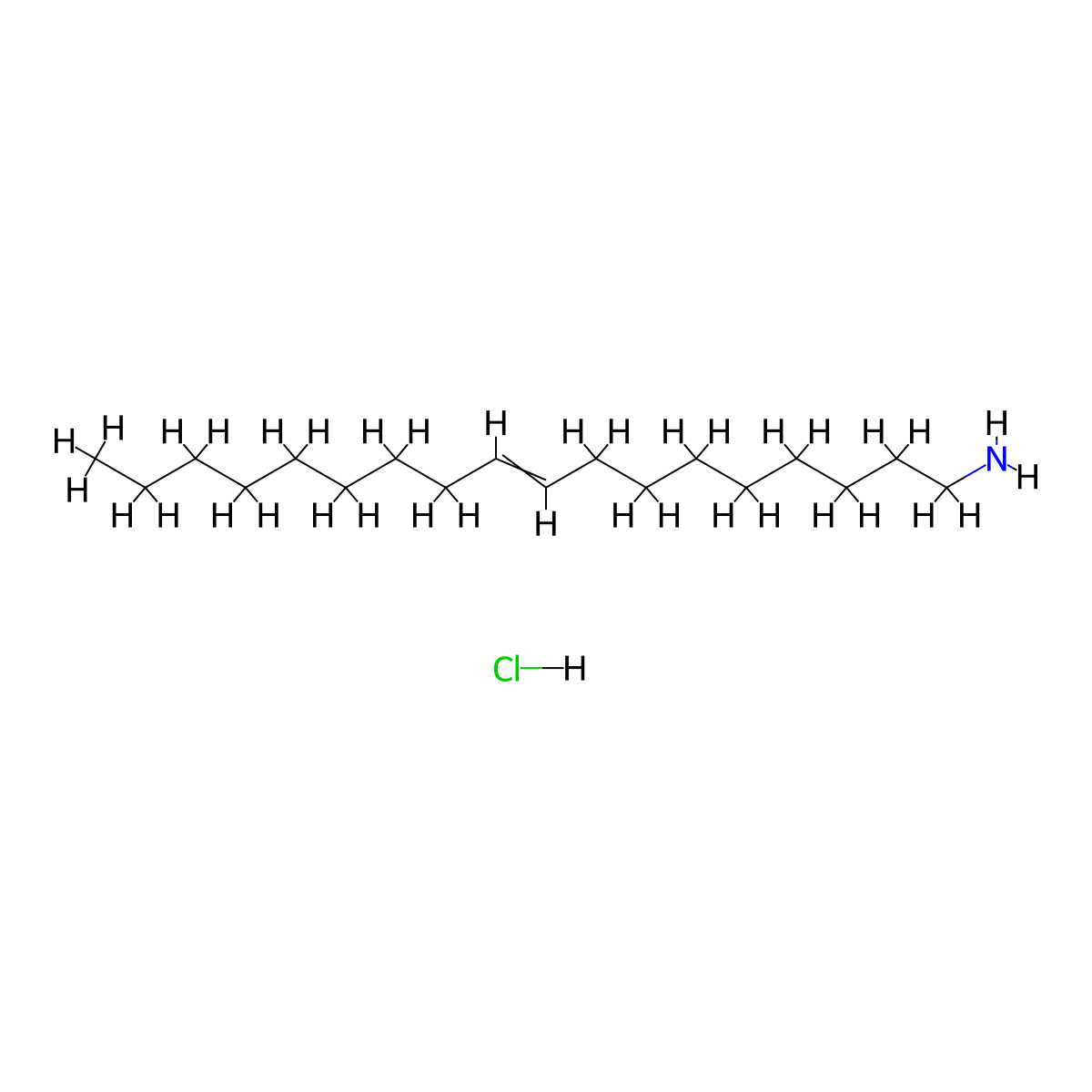 Octadec-9-EN-1-amine hydrochloride molecular structure, CAS 19183-31-4