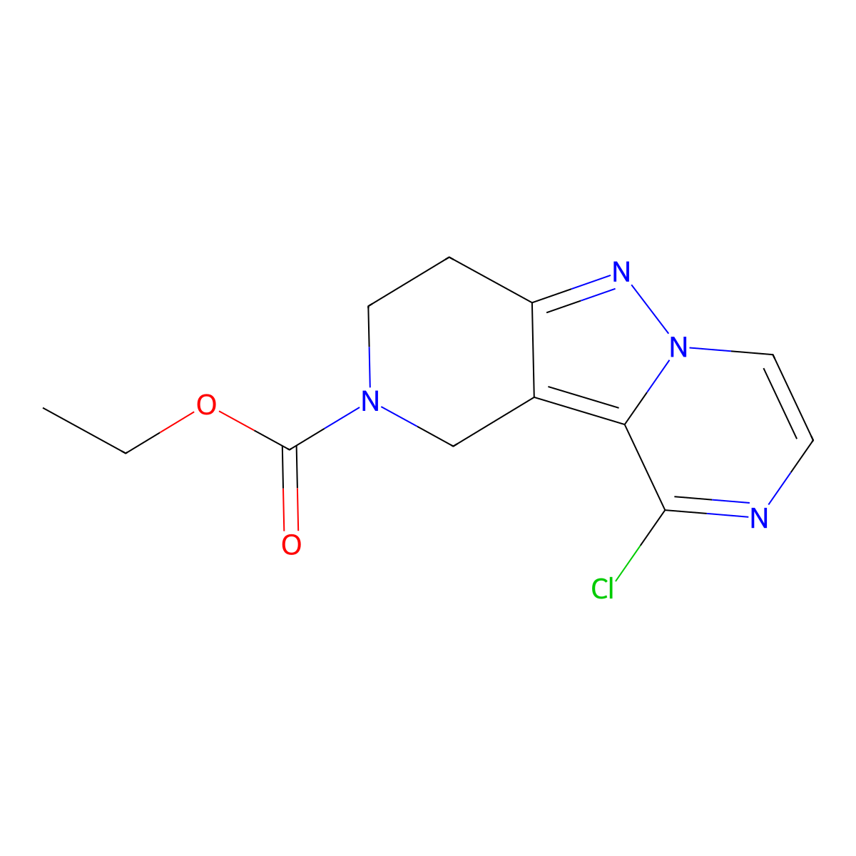 Ethyl 3-chloro-4,7,8,12-tetraazatricyclo[7.4.0.0,2,7]trideca-1,3,5,8-tetraene-12-carboxylate molecular structure, CAS 1918410-25-9