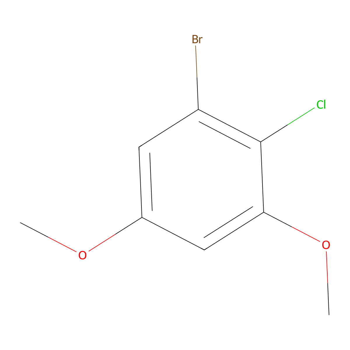 1-Bromo-2-chloro-3,5-dimethoxybenzene molecular structure, CAS 191847-26-4