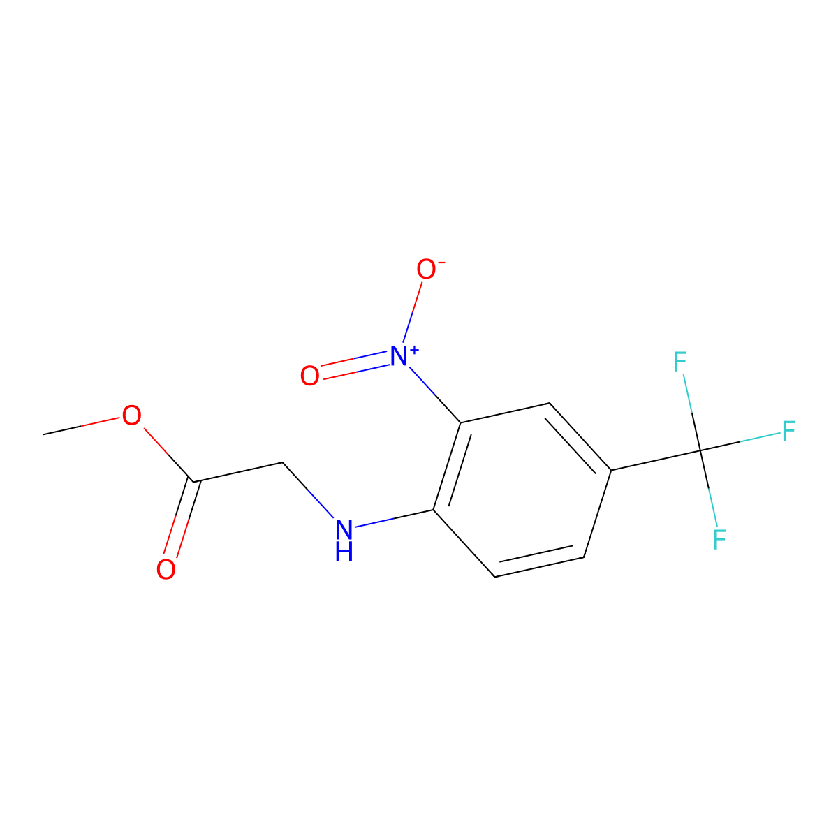 Methyl 2-{[2-nitro-4-(trifluoromethyl)phenyl]amino}acetate molecular structure, CAS 191847-71-9