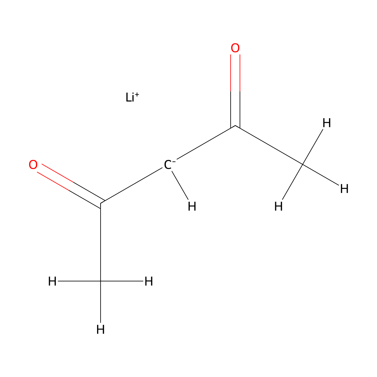 Lithium(1+) 2,4-dioxopentan-3-id-3-yl molecular structure, CAS 19185-99-0