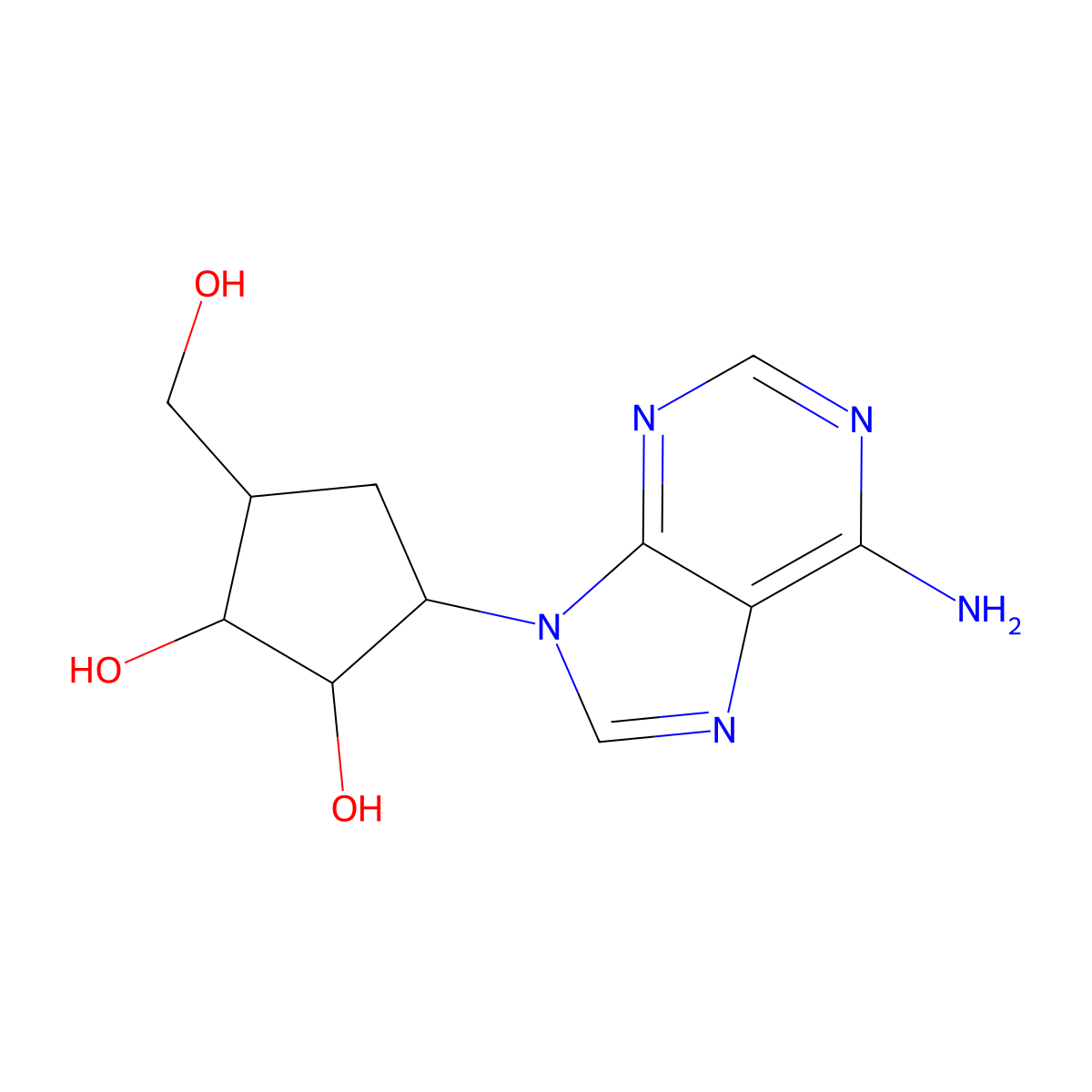 Aristeromycin molecular structure, CAS 19186-33-5
