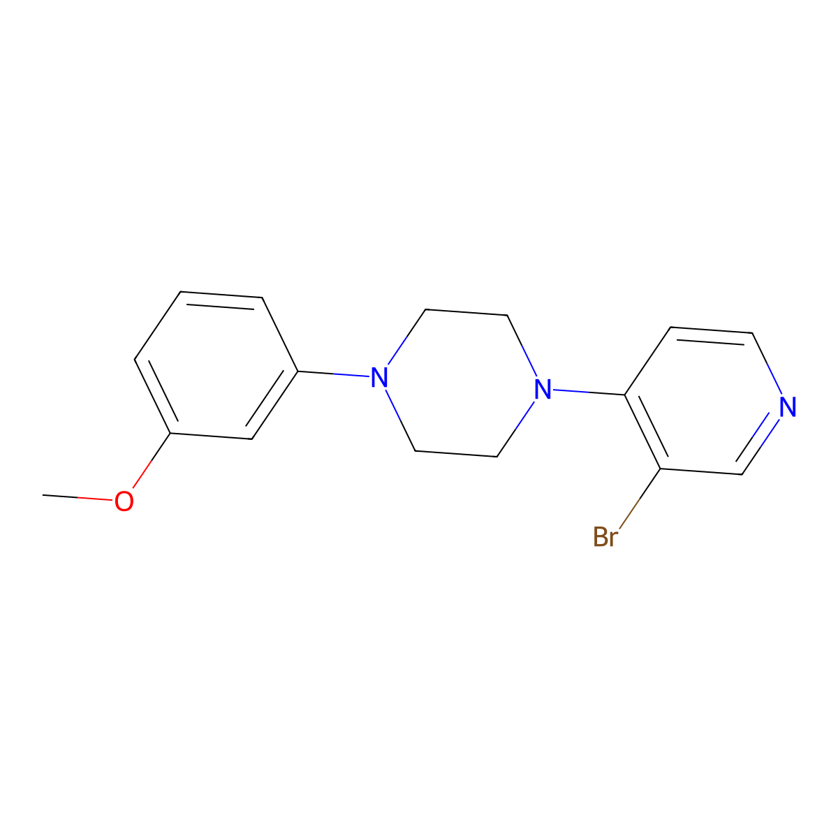 1-(3-Bromopyridin-4-yl)-4-(3-methoxyphenyl)piperazine molecular structure, CAS 1918657-51-8