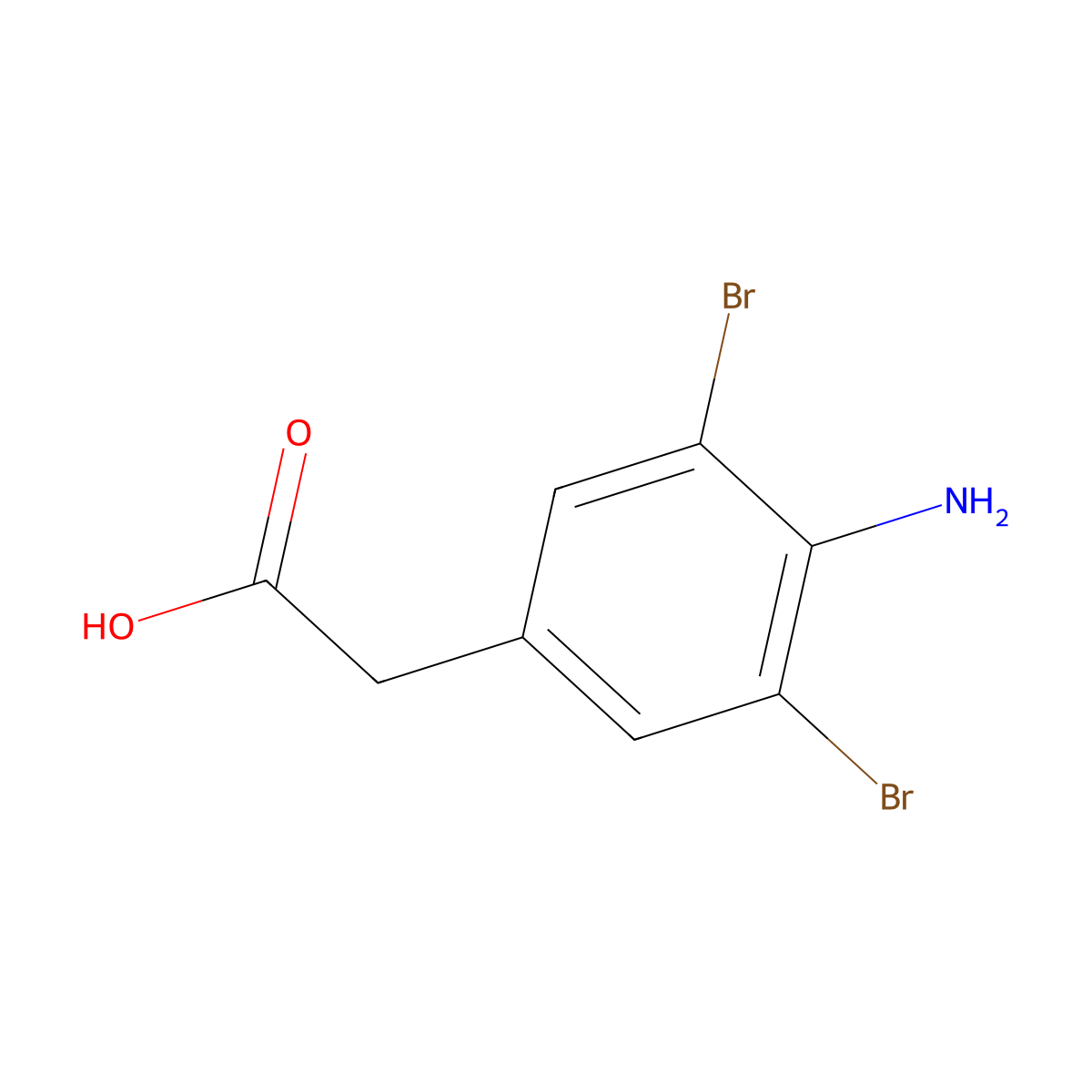 (4-Amino-3,5-dibromophenyl)acetic acid molecular structure, CAS 191869-08-6