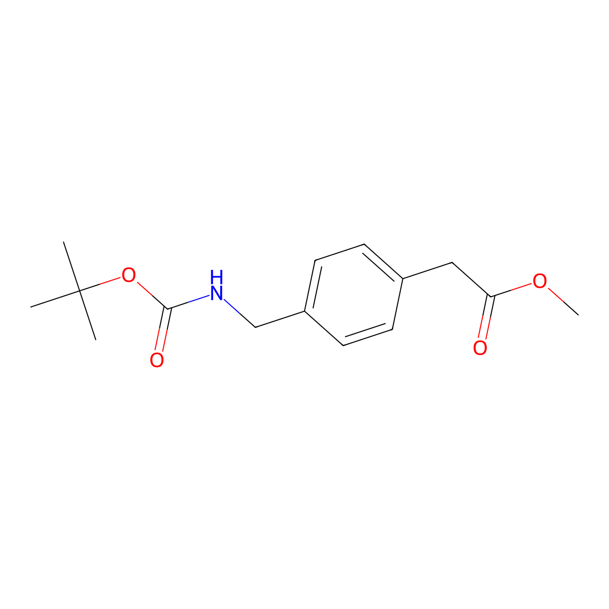 Tert-butyl 4-((methoxycarbonyl)methyl)benzylcarbamate molecular structure, CAS 191871-32-6