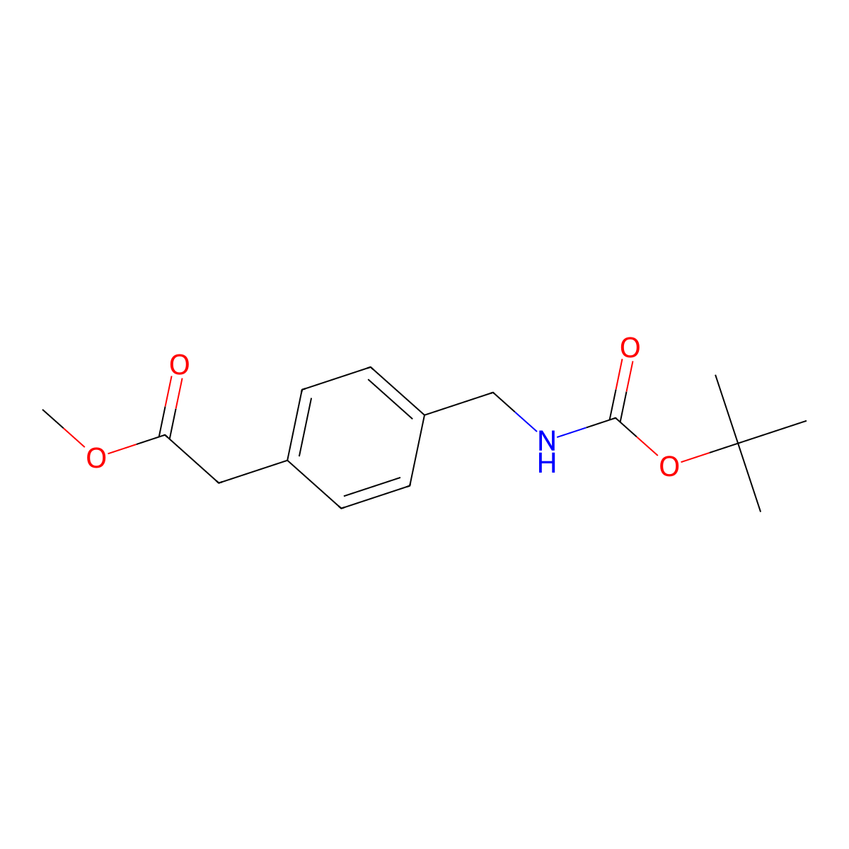 Tert-butyl 4-((methoxycarbonyl)methyl)benzylcarbamate molecular structure, CAS 191871-32-6