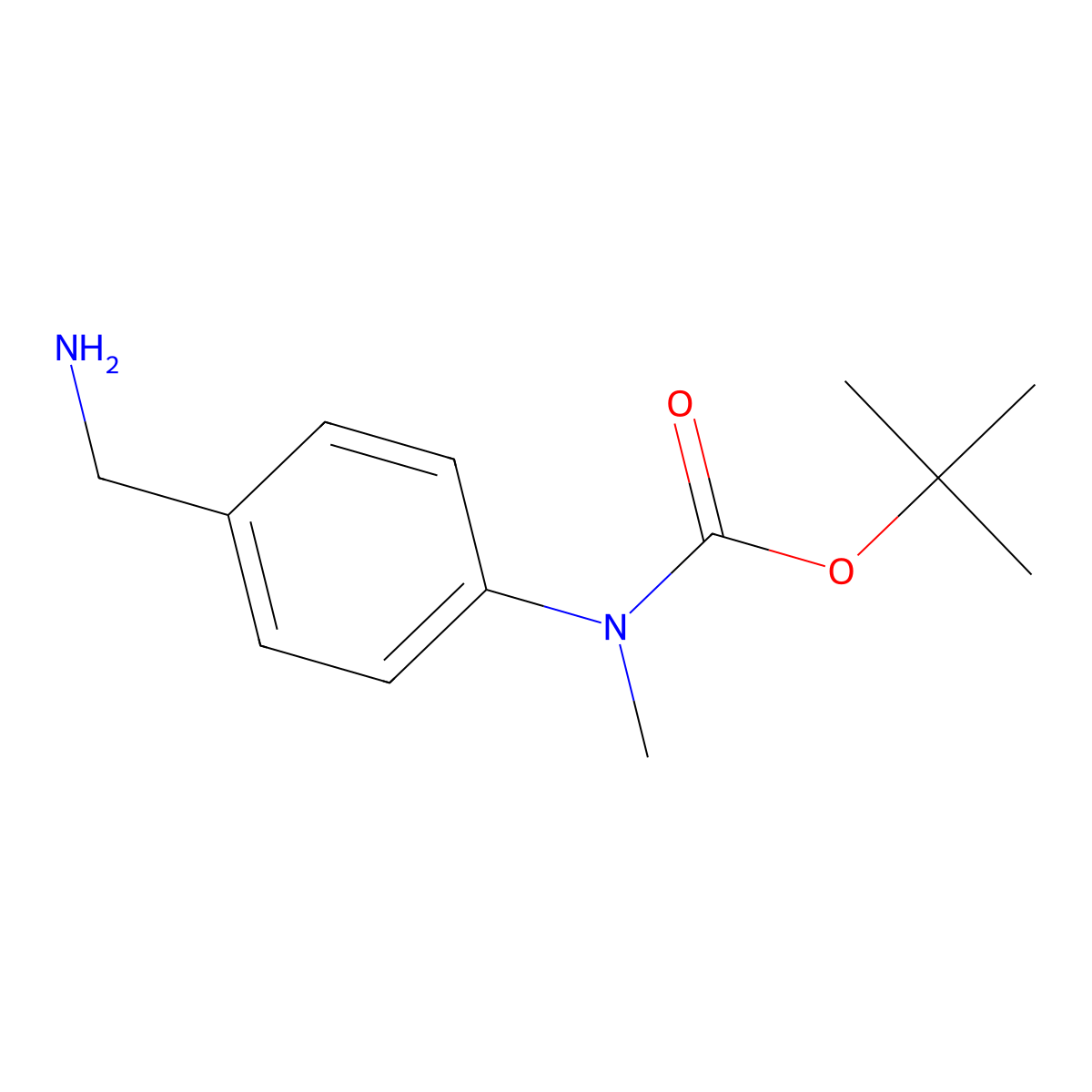 Tert-butyl 4-(aminomethyl)phenyl(methyl)carbamate molecular structure, CAS 191871-91-7