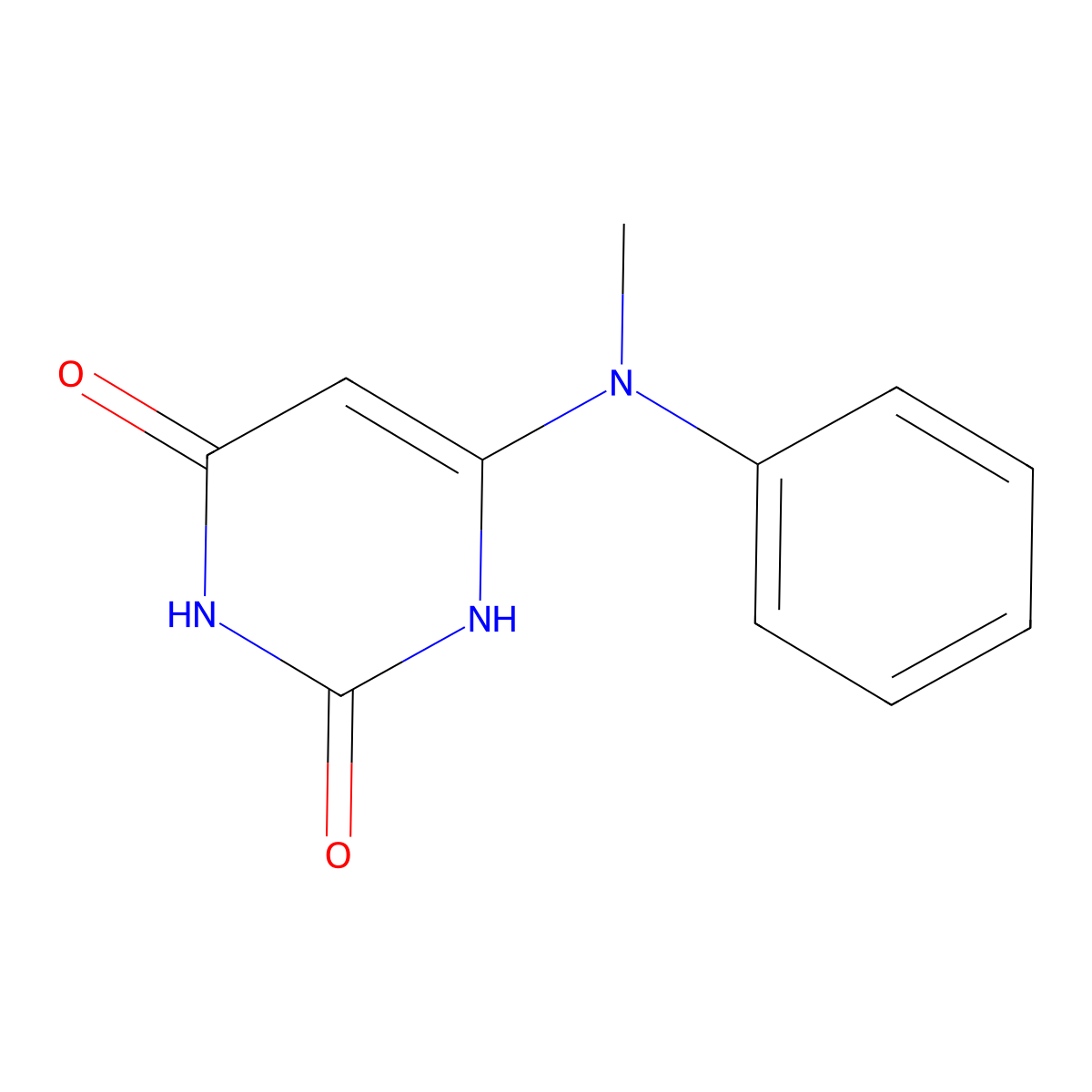 6-(methylanilino)-2,4(1H,3H)-pyrimidinedione molecular structure, CAS 19188-55-7