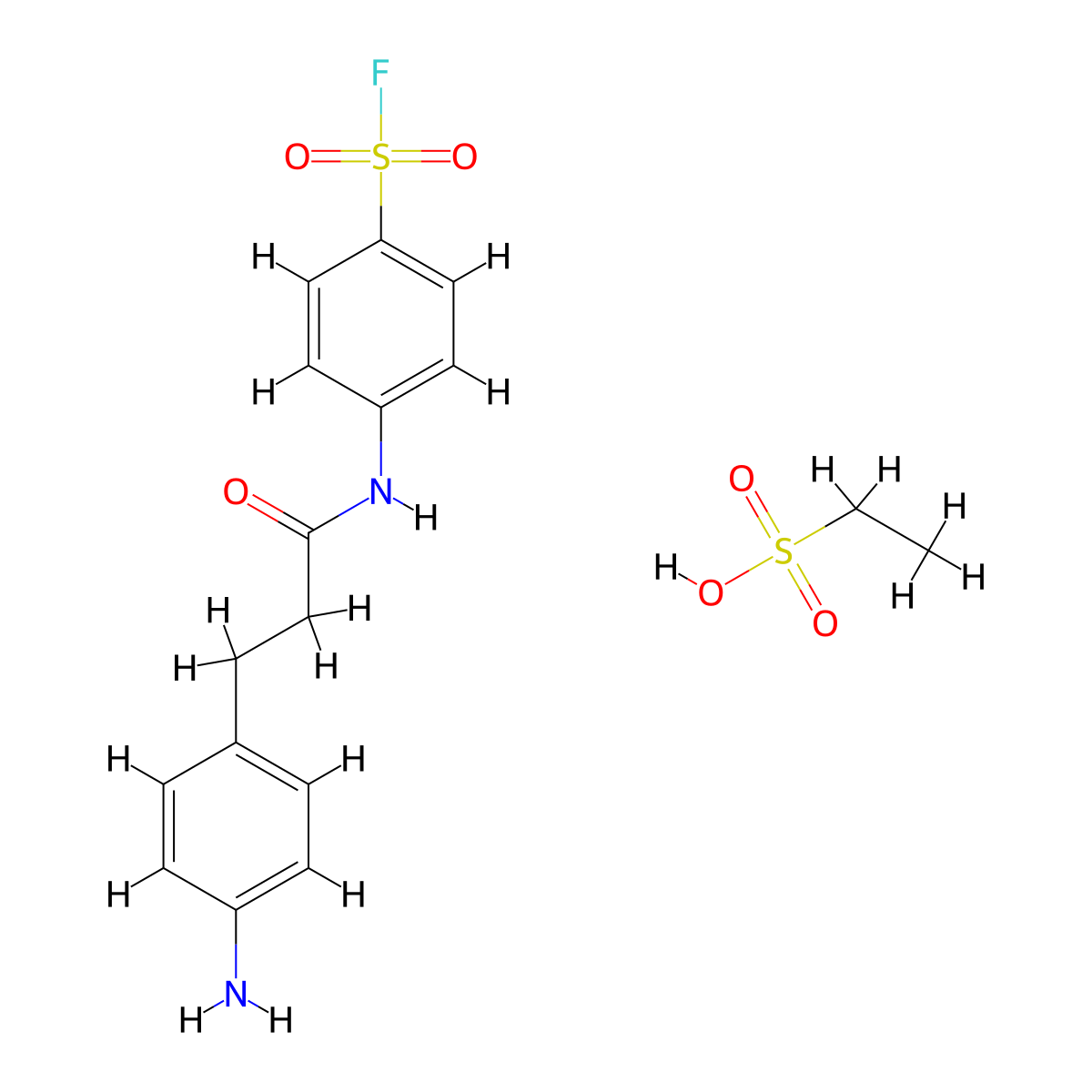 Ethanesulfonic acid-4-{[3-(4-aminophenyl)propanoyl]amino}benzenesulfonyl fluoride(1:1) molecular structure, CAS 19188-74-0