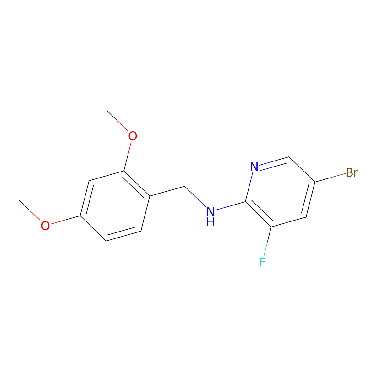 5-Bromo-N-(2,4-dimethoxybenzyl)-3-fluoropyridin-2-amine molecular structure, CAS 1918902-07-4