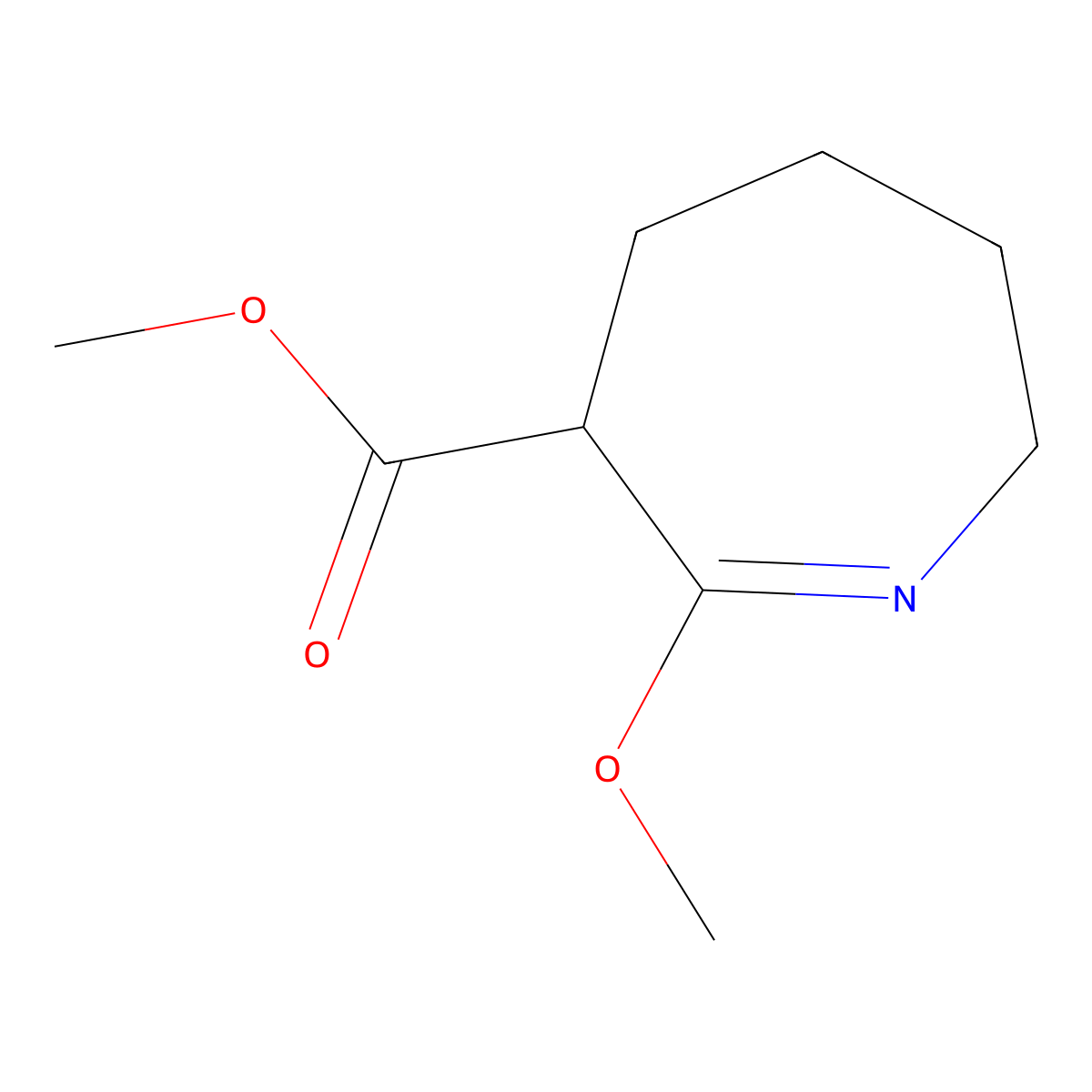 methyl 7-methoxy-3,4,5,6-tetrahydro-2H-azepine-6-carboxylate molecular structure, CAS 1918980-47-8