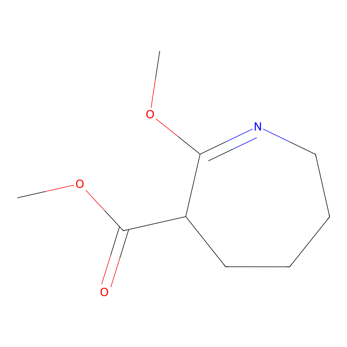 methyl 7-methoxy-3,4,5,6-tetrahydro-2H-azepine-6-carboxylate molecular structure, CAS 1918980-47-8