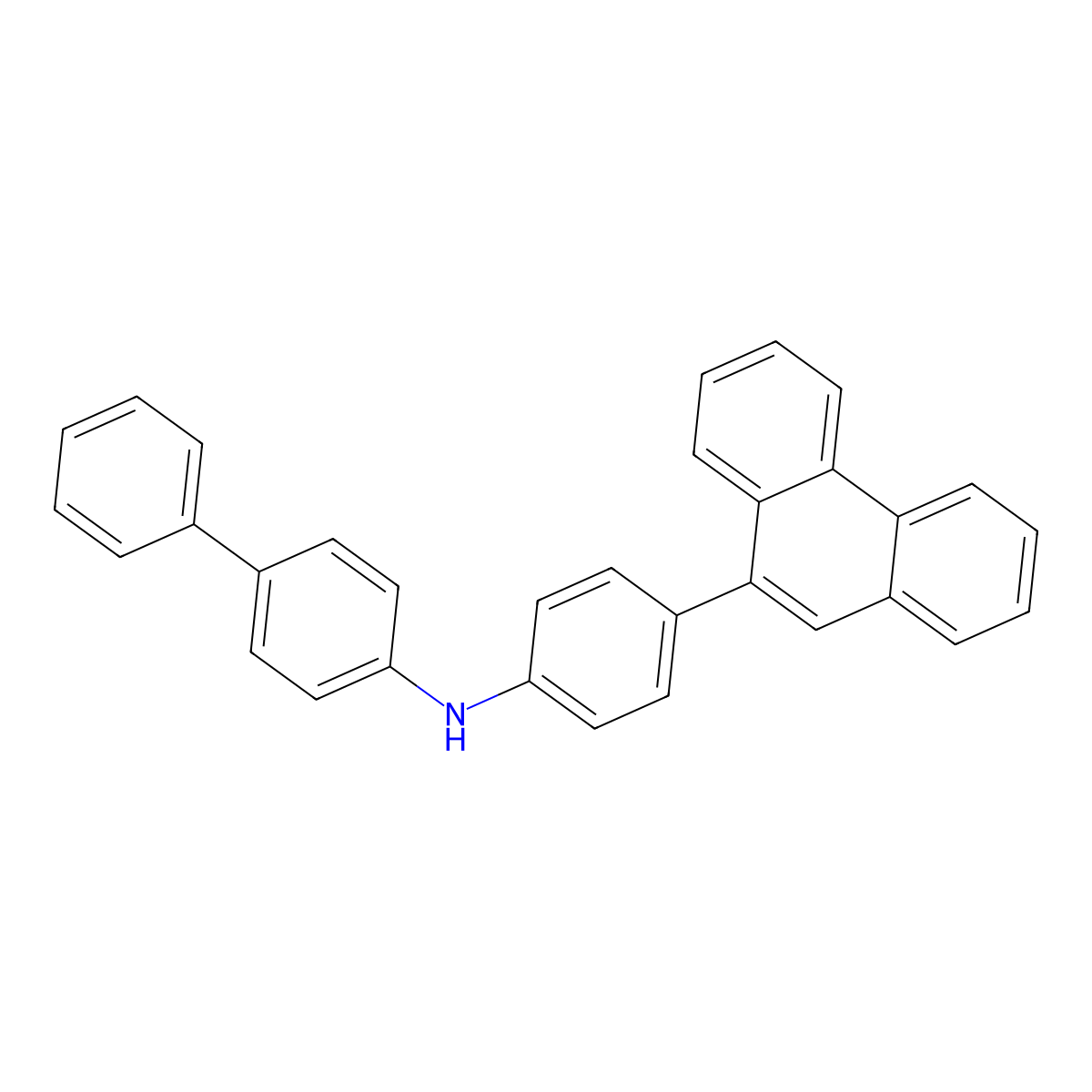 N-(4-(Phenanthren-9-yl)phenyl)-[1,1'-biphenyl]-4-amine molecular structure, CAS 1918982-76-9