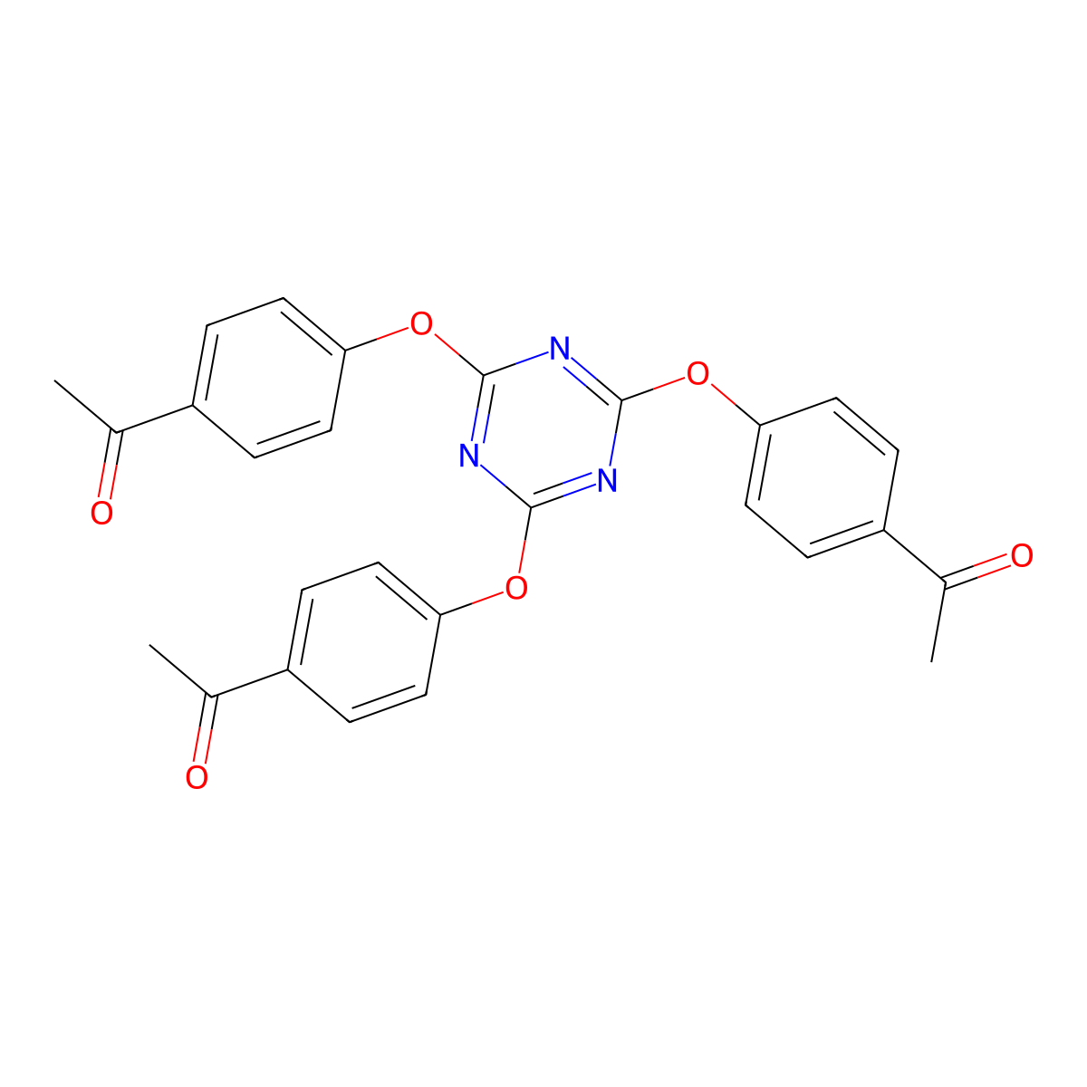 1,1',1''-(((1,3,5-Triazine-2,4,6-triyl)tris(oxy))tris(benzene-4,1-diyl))tris(ethan-1-one) molecular structure, CAS 1919-15-9
