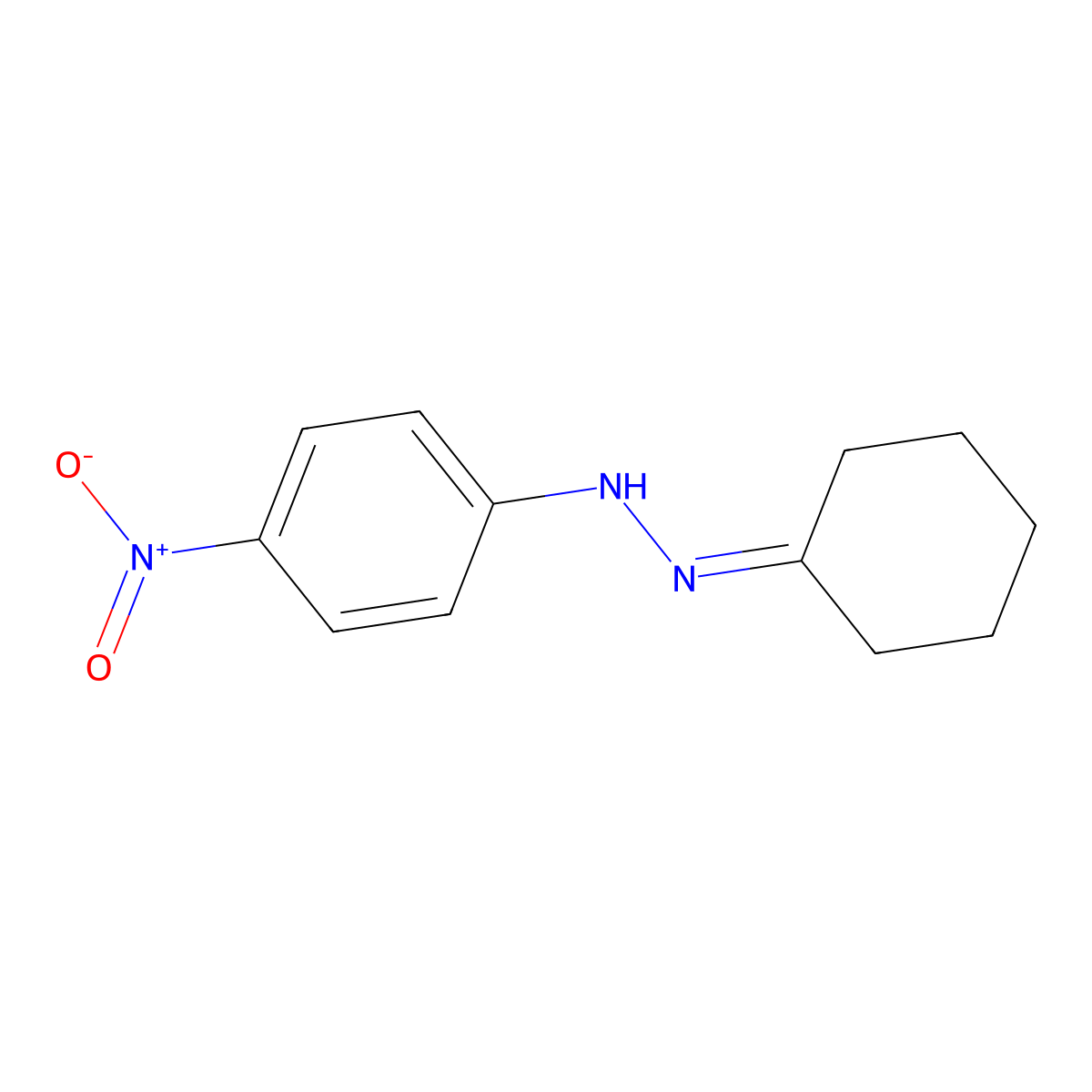 Cyclohexanone (4-nitrophenyl)hydrazone molecular structure, CAS 1919-96-6