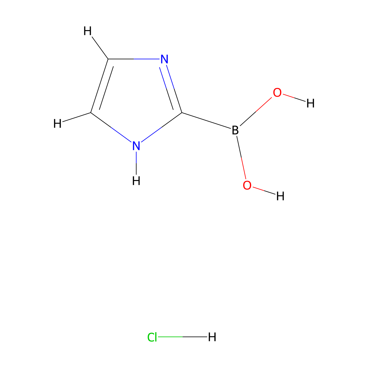 (1H-Imidazol-2-yl)boronic acid hydrochloride molecular structure, CAS 1919022-57-3
