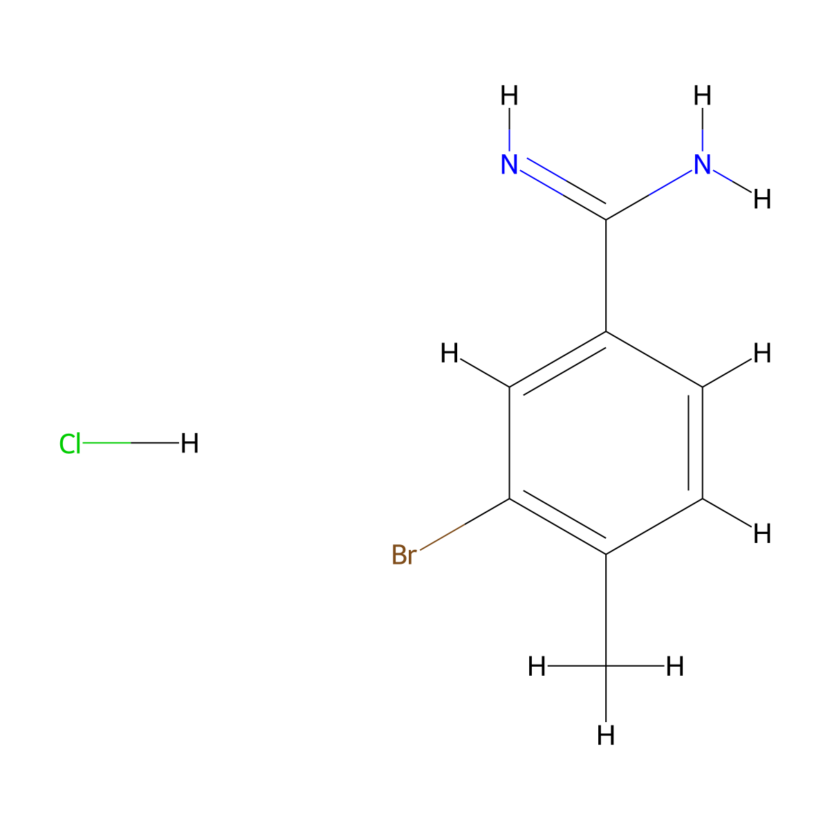 3-Bromo-4-methylbenzene-1-carboximidamide hydrochloride molecular structure, CAS 1919023-07-6