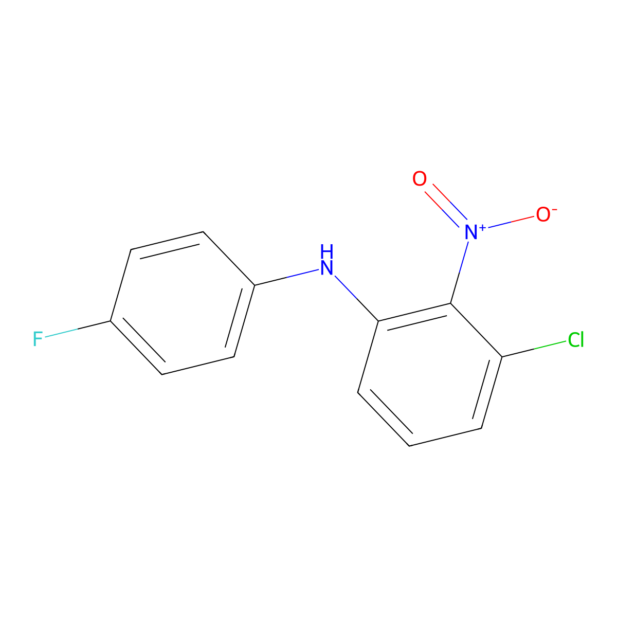 3-Chloro-N-(4-fluorophenyl)-2-nitroaniline molecular structure, CAS 1919128-86-1