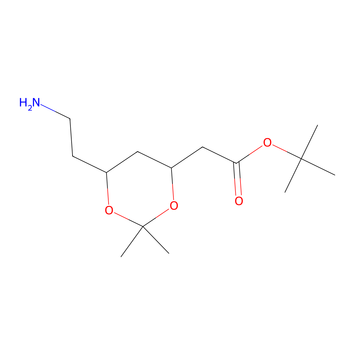 Tert-butyl [6-(2-aminoethyl)-2,2-dimethyl-1,3-dioxan-4-yl]acetate molecular structure, CAS 191917-91-6