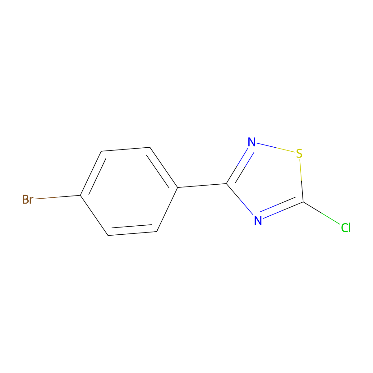 3-(4-Bromophenyl)-5-chloro-1,2,4-thiadiazole molecular structure, CAS 191919-26-3
