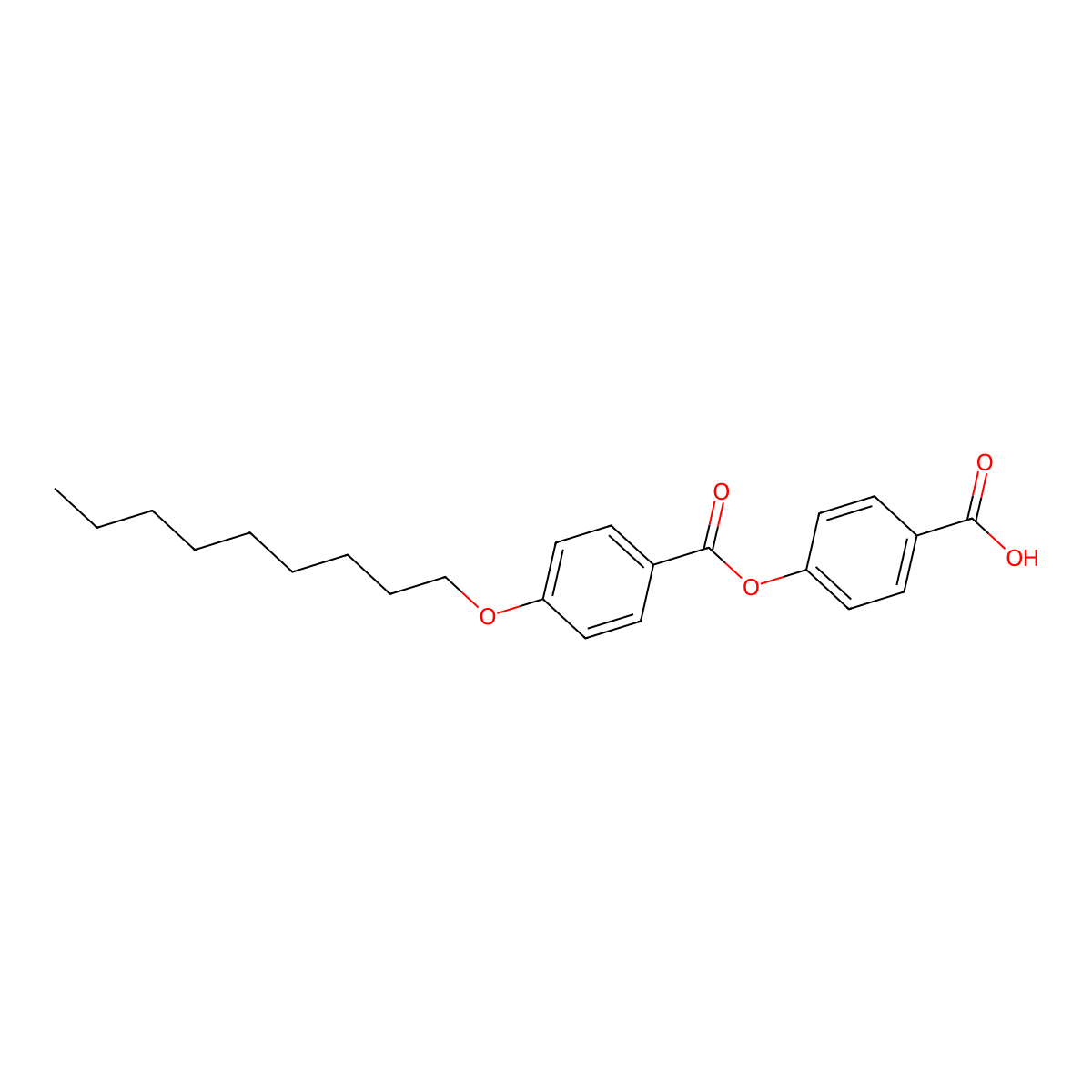 4-Carboxyphenyl 4-(nonyloxy)benzoate molecular structure, CAS 191919-47-8