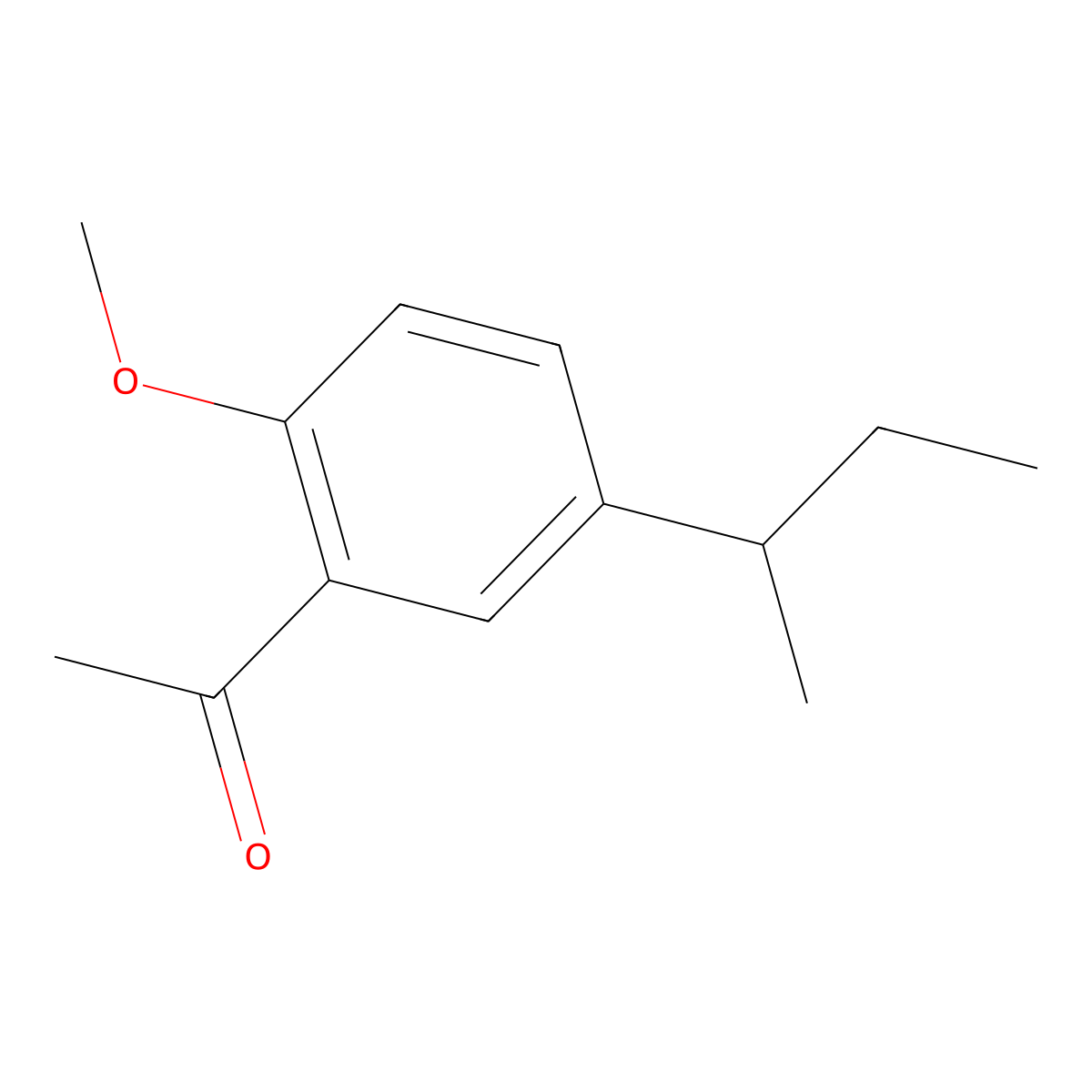 1-[2-Methoxy-5-(1-methylpropyl)phenyl]ethanone molecular structure, CAS 19192-83-7