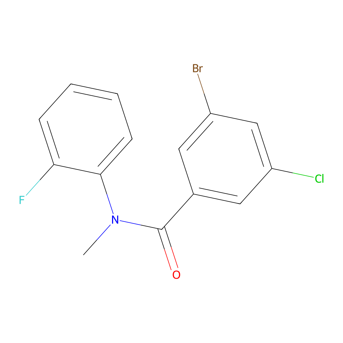 3-Bromo-5-chloro-N-(2-fluorophenyl)-N-methylbenzamide molecular structure, CAS 1919209-16-7