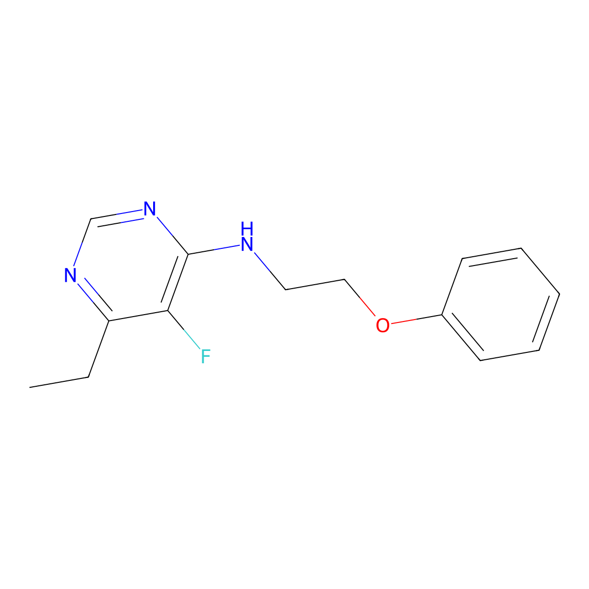 6-Ethyl-5-fluoro-N-(2-phenoxyethyl)pyrimidin-4-amine molecular structure, CAS 1919256-11-3
