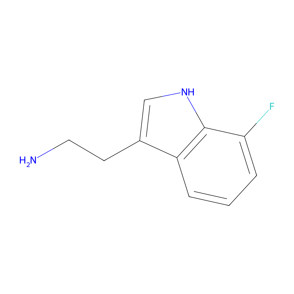 2-(7-fluoro-1H-indol-3-yl)ethan-1-amine molecular structure, CAS 191927-74-9