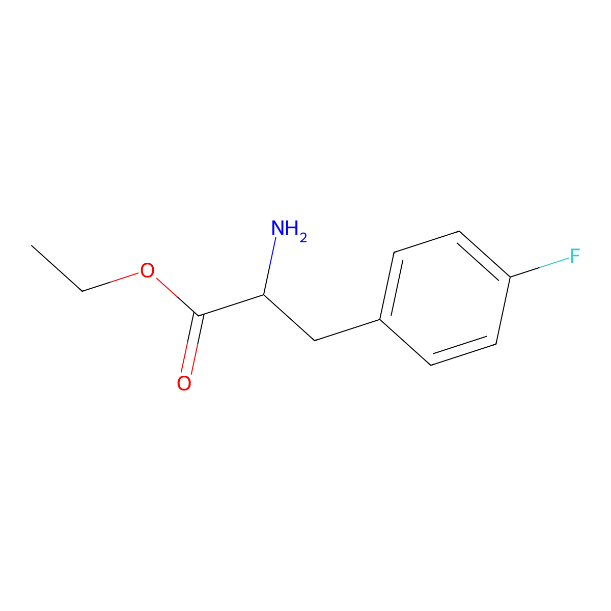 Ethyl 2-amino-3-(4-fluorophenyl)propanoate molecular structure, CAS 191930-41-3