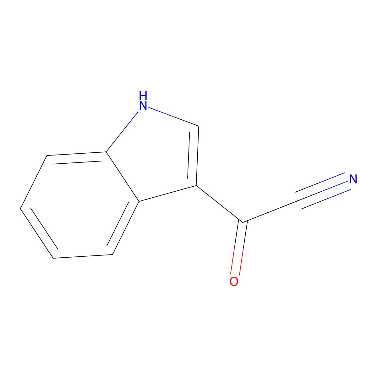 Indole-3-carbonyl nitrile molecular structure, CAS 19194-62-8