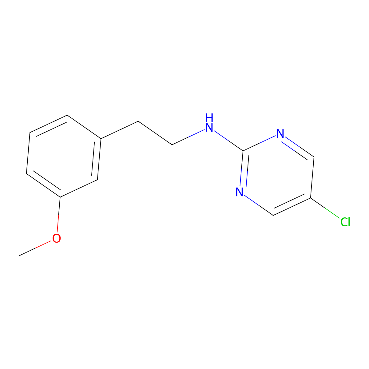 5-chloro-N-[2-(3-methoxyphenyl)ethyl]pyrimidin-2-amine molecular structure, CAS 1919480-95-7